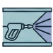High-pressure water jet icon for main sewer line cleaning